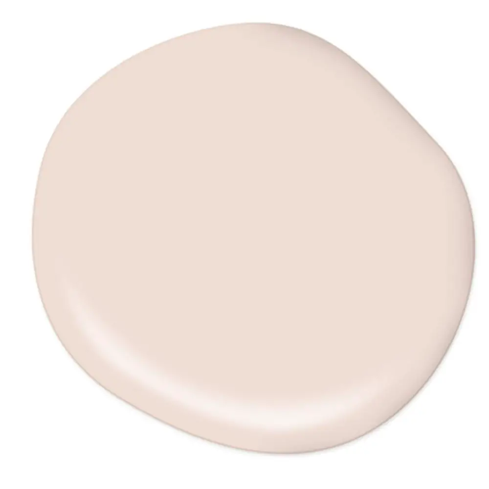 Behr Stolen Kiss pale blush pink wall color on Thou Swell popular paint guide